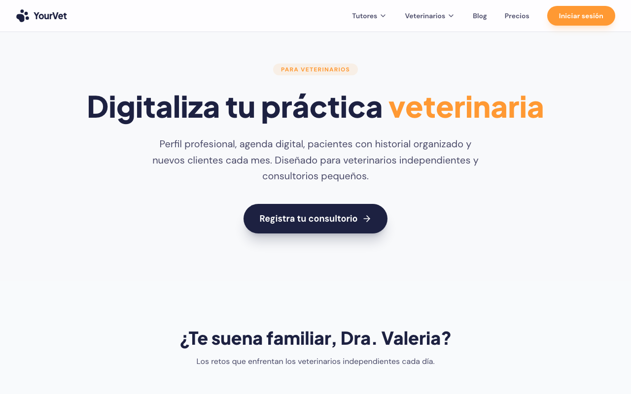 Dashboard de veterinario en YourVet